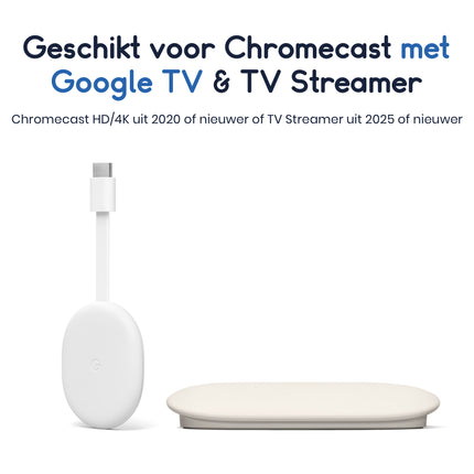 Ibley Afstandsbediening Geschikt voor Google Chromecast & TV Streamer - Wit