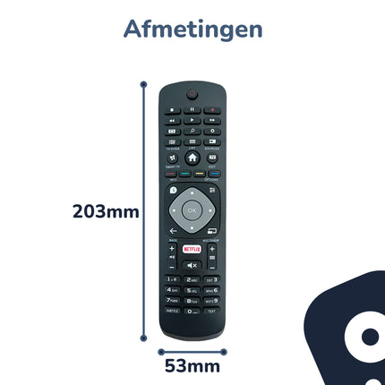 Bedienbaas afstandsbediening geschikt voor Philips TV met Netflix knop
