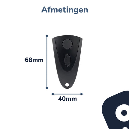 2x Bedienbaas afstandsbediening geschikt voor Novoferm 502/504/512 433 MHz zwart