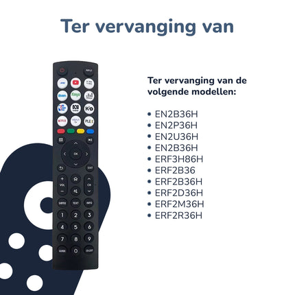 Bedienbaas Afstandsbediening – Vervanging EN2B36H – Geschikt voor Hisense TV’s – Plug & Play