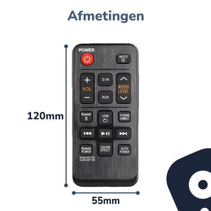 Bedienbaas Soundbar Afstandsbediening geschikt voor Samsung AH59-02710 serie, 02711A, 02641A - Alleafstandsbedieningen.nl