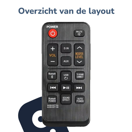 Bedienbaas Soundbar Afstandsbediening geschikt voor Samsung AH59-02710 serie, 02711A, 02641A - Alleafstandsbedieningen.nl