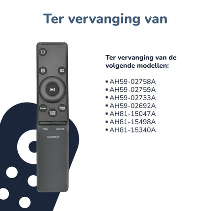 Bedienbaas Soundbar Afstandsbediening - Geschikt voor Samsung - AH59 - 02758A - Alleafstandsbedieningen.nl