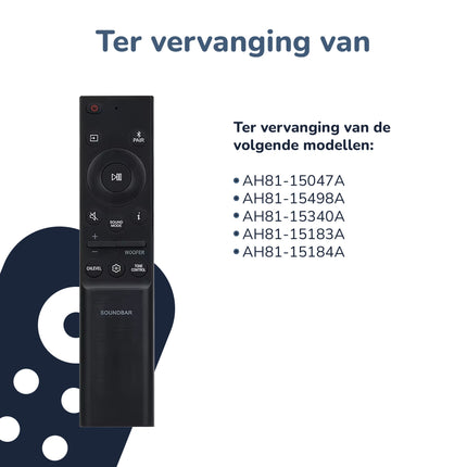 Bedienbaas Soundbar Afstandsbediening - Geschikt voor Samsung - AH81 - 15047A - Alleafstandsbedieningen.nl