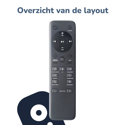 Bedienbaas – Soundbar Afstandsbediening – JBL Bar 2.1 / 3.1 / 5.1 vervanging – Geen installatie - Alleafstandsbedieningen.nl