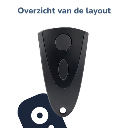 2x Bedienbaas afstandsbediening geschikt voor Novoferm 502/504/512 433 MHz zwart