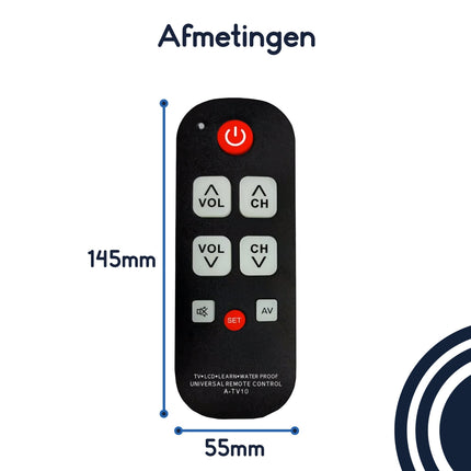 Ibley Senioren Afstandsbediening - Universeel met grote toetsen - Alleafstandsbedieningen.nl